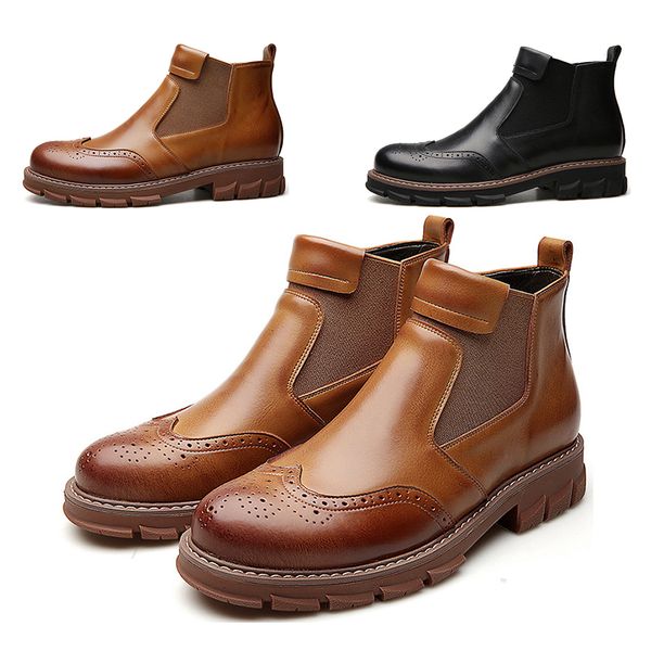 

2020 drop shipping leather boots for men black brown casual designer sneakers size 38-44 ing, White;red