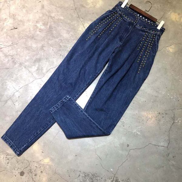

2018 new fashion runway women jeans pant, Blue