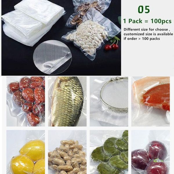 

40# 100pcs vacuum fresh-keeping bag sealer storage bags packaging film bag vacuum packing fresh keeping sealing