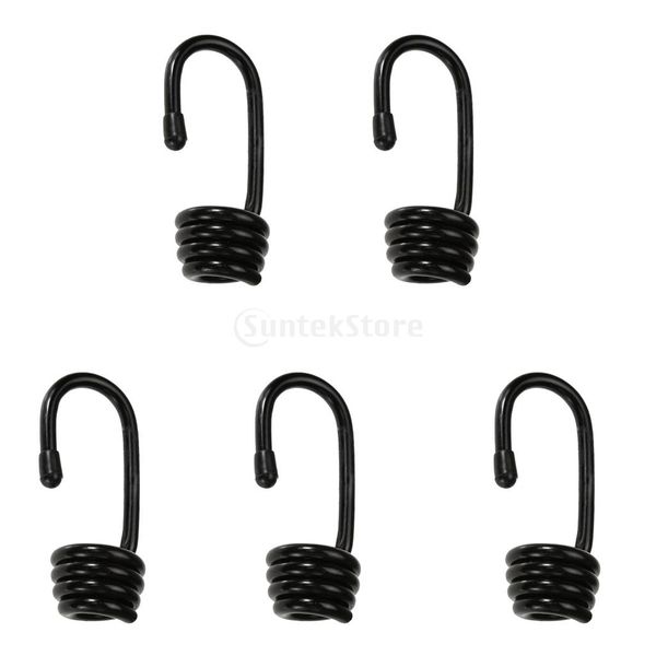 

5pcs plastic-coated metal spiral wire hooks shock bungee cord elastic rope end for 6mm, 8mm, 10mm hand grips