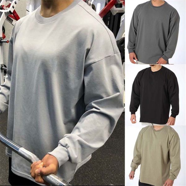 

men's t-shirts spring fitness gym shirt men quick running t long sleeve rashgard sport solid workout tshirt sportswear, White;black