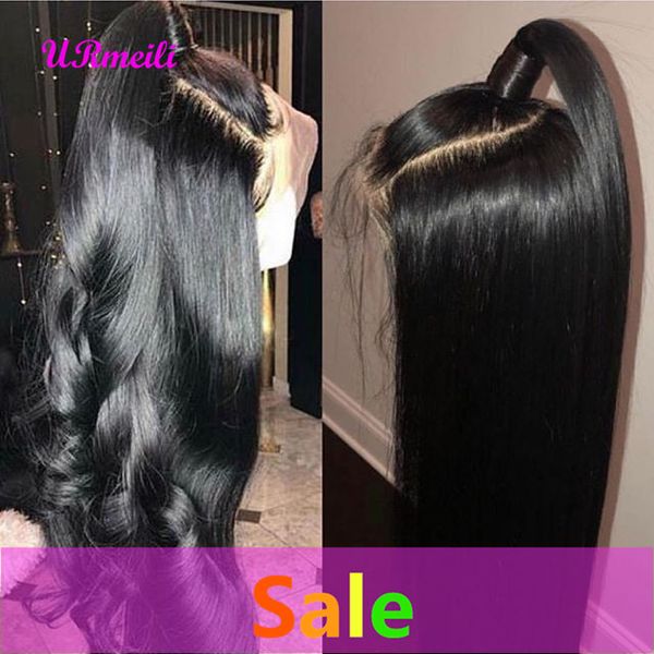 

brazilian lace front human hair wigs for black women brazilian unprocessed virgin hair straight wig with baby hair natural hairline full end, Black;brown