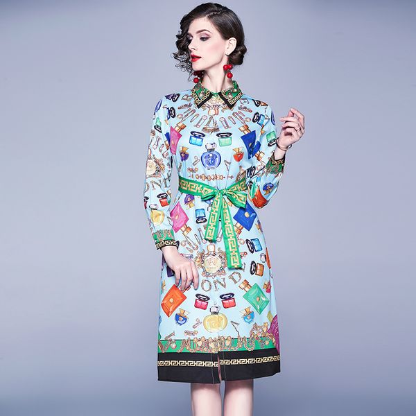 

fashionable versatile waist closing slim positioning printed dress shirt, White