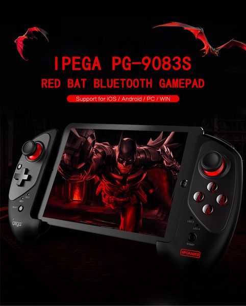 

ipega pg - 9083s red bat bluetooth wireless gamepad telescopic game controller practical stretch joystick pad for ios/android/pc