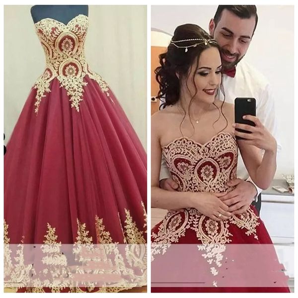 

2019 sweetheart arabic long prom dresses a-line gold lace appliques plus size burgundy indian kaftan formal evening party gowns custom, Black