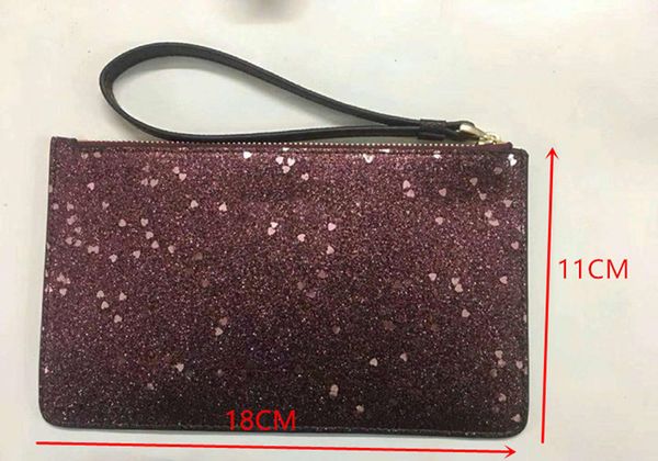 

new shining glitter sparkle coin purses designer women wallets wristlet stars brand designer clutch bags zipper pu design luxury bag factory, Red;black