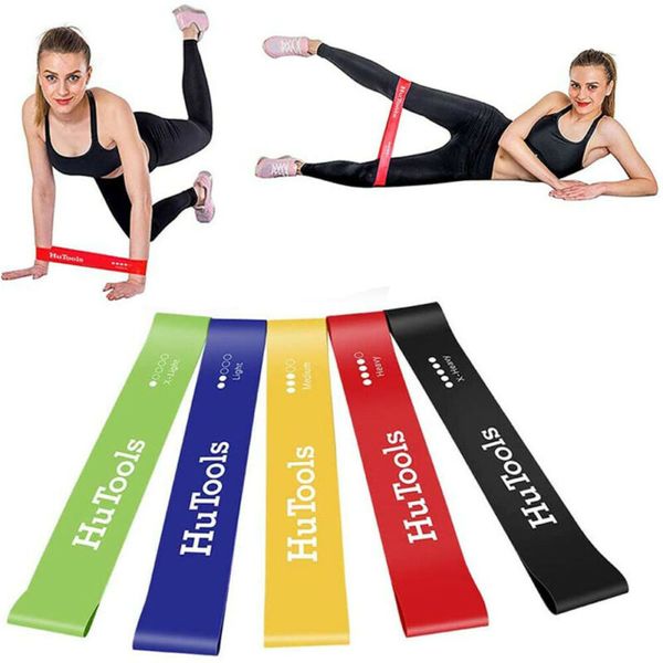 

5 pack yoga exercise tension band belt rubber stretch elastic training fitness