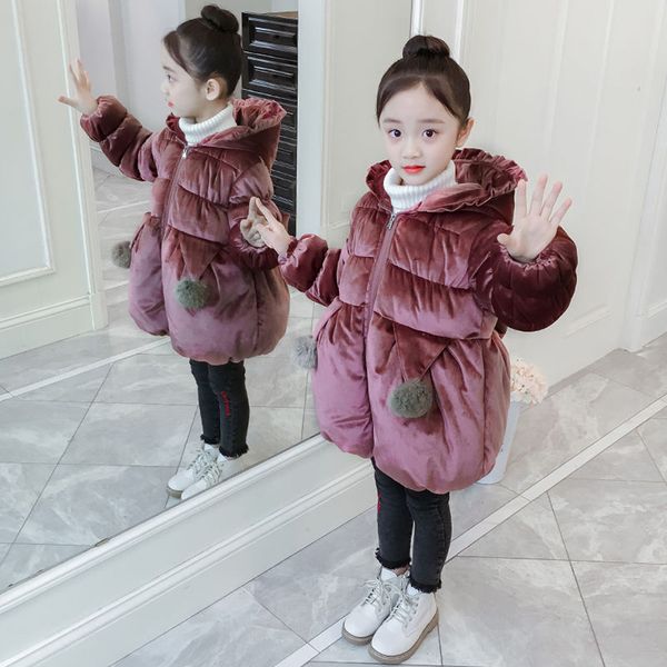 

Down Jacket For Girl Kids Thicken Warm Children Girl Winter Coat Children Coats Girl Thickening Hooded kid, Purple