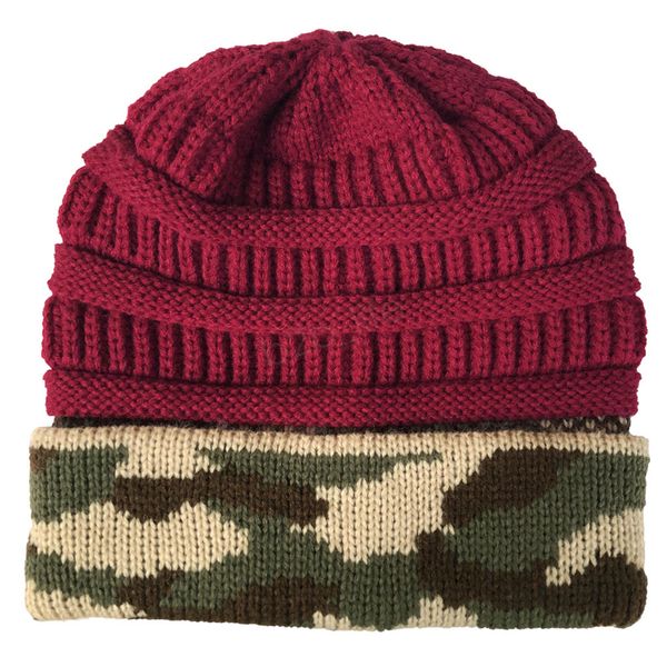 

winter women knitted hat beanie female patchwork wool hat ljja2774 caps skull ladies solid camouflage outdoor warm men xhwhv, White;black