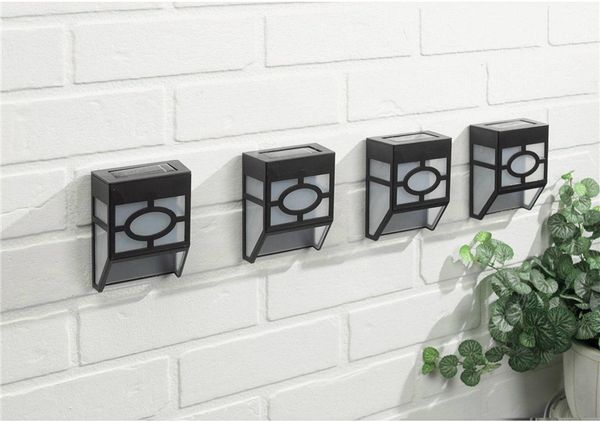 

2 led solar wall light waterproof ip55 wireless outdoor path roof road wall patio landscape corridor housing lighting
