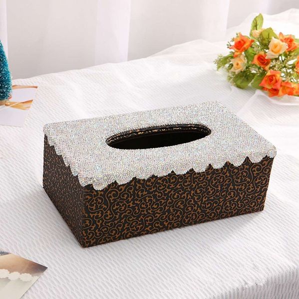 

elegant home ornament living room tissue box bling crystals paper towels cover case case office tissue box for men women
