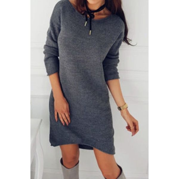 

arrivals fashion women long sleeve solid simple style jumper female ladies grey loose tunic bodysuits, White