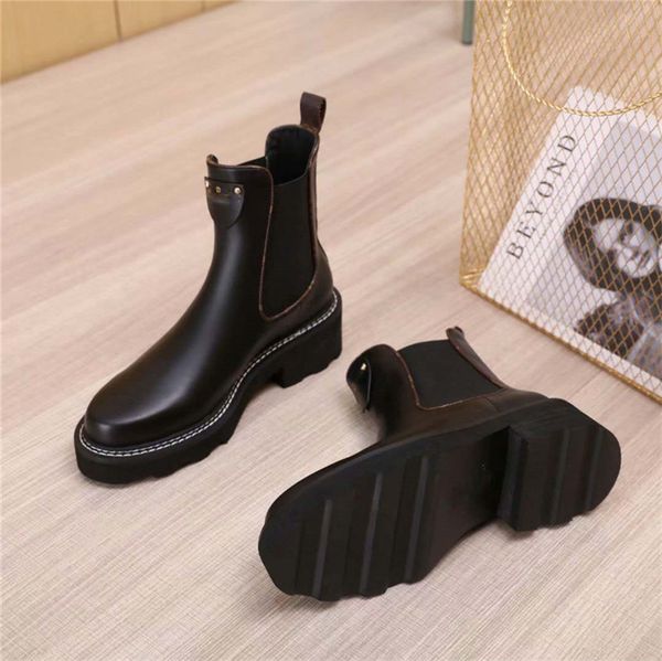 

new beaubourg ankle boots women fashion martin boots designer outdoor winter leather boots with box size eur35-42, Black