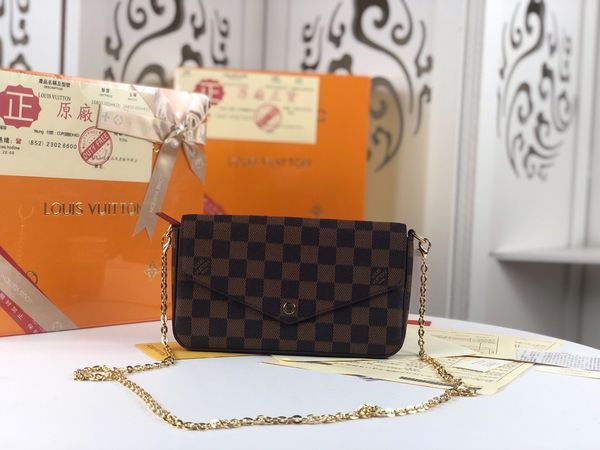 

Роскошный элегантный дизайнер мини-сумка небольшой кошелек Crossbody M61276 Pochette Felicie сл