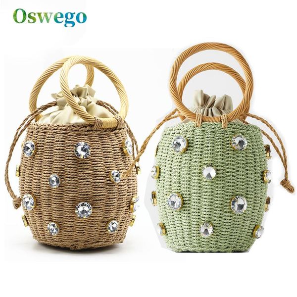 

oswego diamonds straw handbags for women straw woven bag rattan handle bag female tote 2020 summer holiday bohemia beach