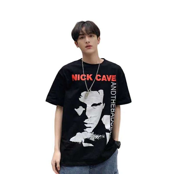 

2020 t-shirt black short sleeve distressed tee men women hip hop streetwear club letter print cotton shirt cli0324, White;black