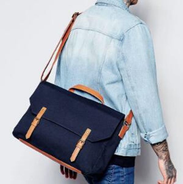 

british college wind men's bag canvas casual men's handbags shoulder messenger bag new student
