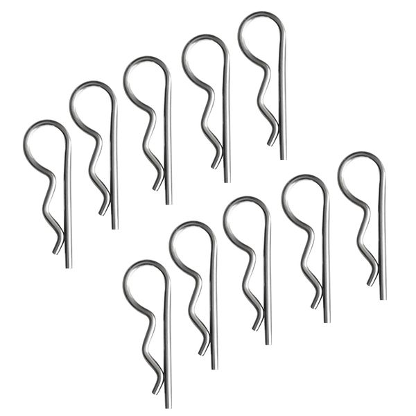 

10 x stainless steel r clip clevis pin shaft 2.5mm heavy duty retaining clip