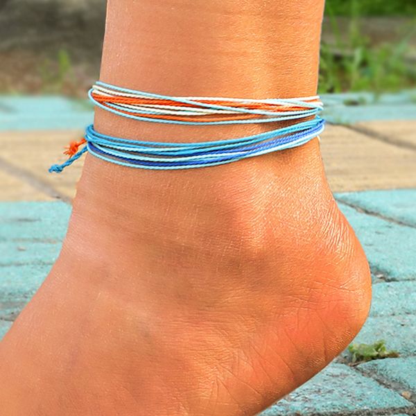 Тканые Rope VSCO Seed Beads Foot Anklet голеностопного Босые Браслет ножные Friendship для женщин Девушки Bohemian Пляж Boho Leg Оптовая продажа ювелирных изделий