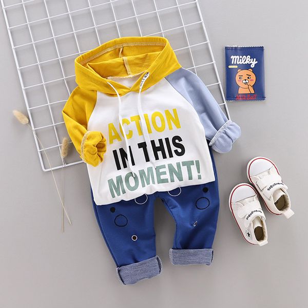 

children clothing toddler boys girl clothes letter print hooded+pant outfit kids clothes suit 2019 autumn boy girl clothing set, White