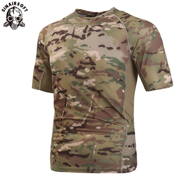

sinairsoft tactical short sleeve shirt camouflage t-shirt climbing sportswear armpit breathable mesh fabrics ly2075, Gray;blue