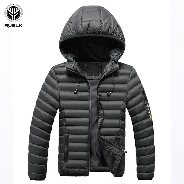 

ruelk men casual hooded parka 2019 winter mens fashion cotton slim fit coat thick warm homme's parka hooded outwear, Tan;black