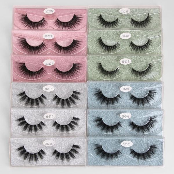 

false eyelashes mink 12 pairs 3d soft handmade wispy fluffy long lashes extension makeup kit cilios