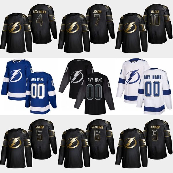 

2019 Golden Edition Tampa Bay Lightning 9 Tyler Johnson 4 Vincent Lecavalier J. T. Miller Dan Girardi Anton Stralman Mathieu Joseph Jersey