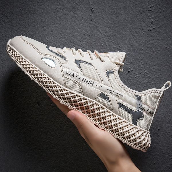 

fashion casual pu mesh shoes men's comfortable strap light black large size men's shoes sports tenis race