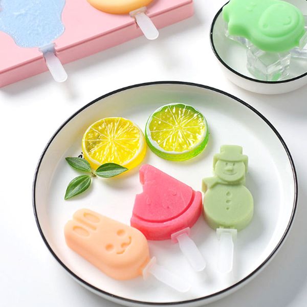 

leeseph popsicle molds, silicone reusable ice cream mold with lids and sticks, easy-release, bpa- cute creative diy