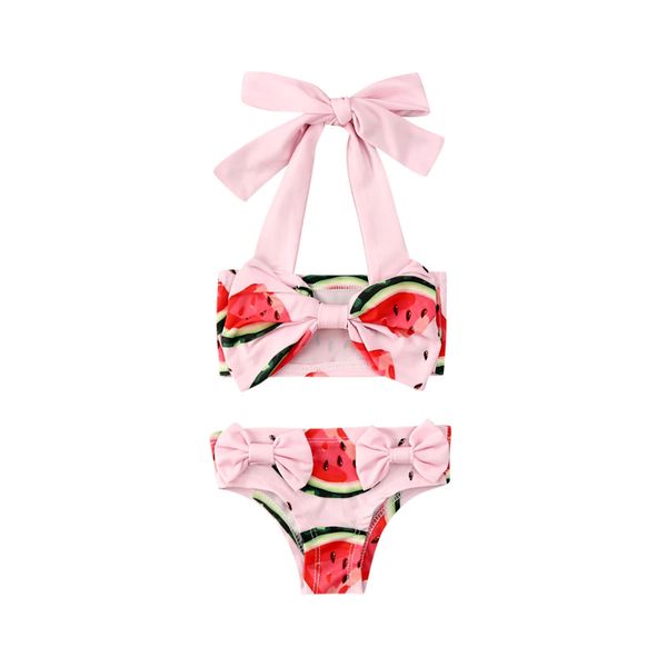 

summer girls beachwear watermelon print swimsuit bathing suit children clothing set two piece swimming suit swimwear