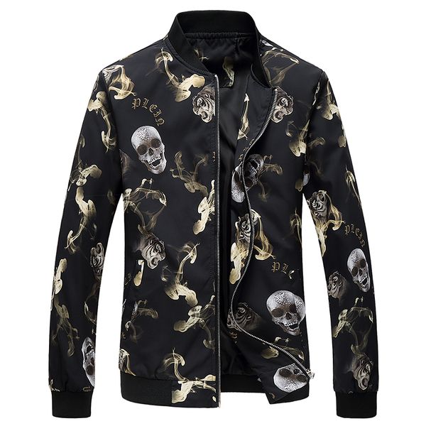 

2020 print jacket men spring autumn size 6xl casual outwear mens baseball collar fashion male solid jacket streetwear coats, Black;brown