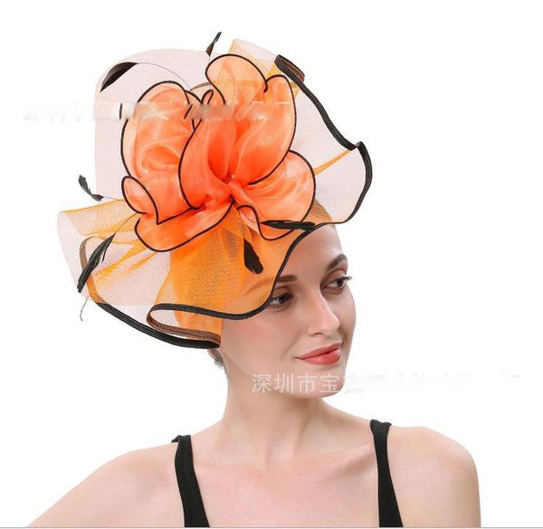 

gauze hat bride's wedding dress headdress eugene gauze feather headdress hairband, Silver