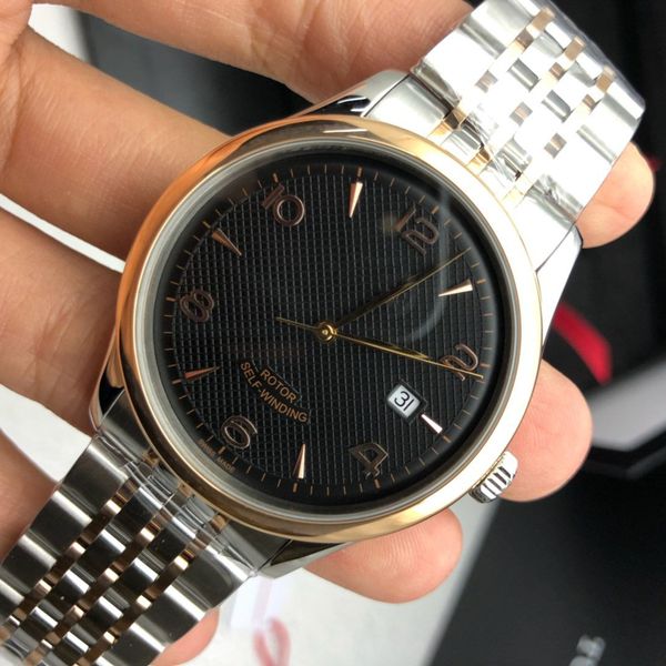 

m91551-0003 men watches with eta-2824 automatic movement 41mm sapphire crystal 316l steel band 100m waterproof men's wristwatches, Slivery;brown
