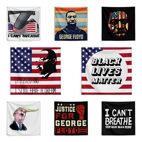 

150*150cm i cant breathe blanket george floyd printing tapestry black lives matter household wall banner #qa64566
