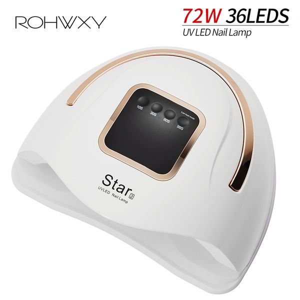 

rohwxy led uv nail lamp manicure 72w portable nail dryer 36 leds ice lamps for drying all gel polish art design tools
