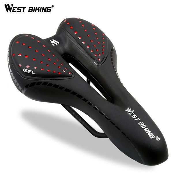 

west biking bike saddle silicone cushion pu leather surface silica filled gel comfortable cycling seat shockproof bicycle saddle