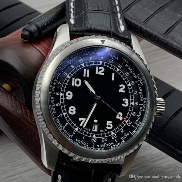 

кожанй Ѭемеок завиниваа заводна головка aviator 8 b35 unitime авомаиекие ве, Slivery;brown