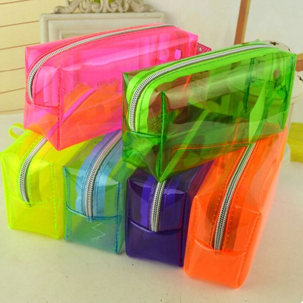 

large capacity transparent pen bags office supplies waterproof pvc stationery pencil bag school case cosmetic bag