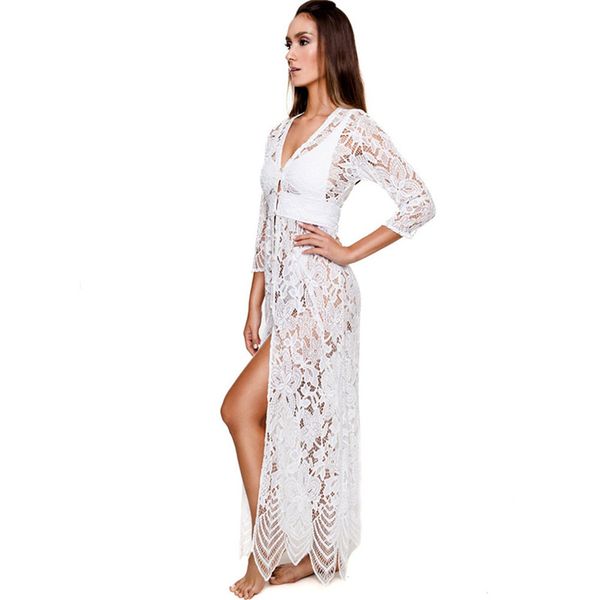

женщины swim cover up sexy туника для пляжа белых длинного шнурка пляж платье сайда de praia robe de plage кафтан cover up, Blue;gray