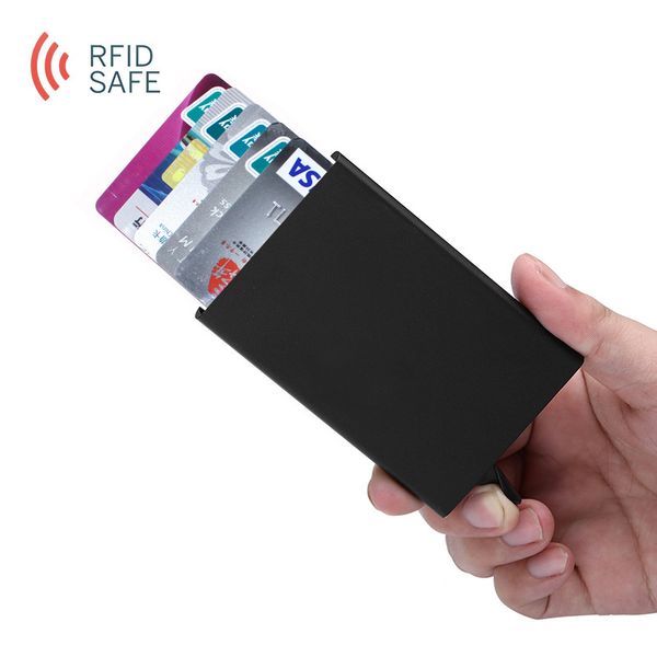 

DWTS Rfid алюминиевый держатель карты Case автоматический всплывающее визитница мужчи