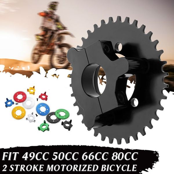 

cnc motorcycle 36t sprocket with adapter for 49cc 50cc 66cc 80cc 2 stroke motorized bicycle