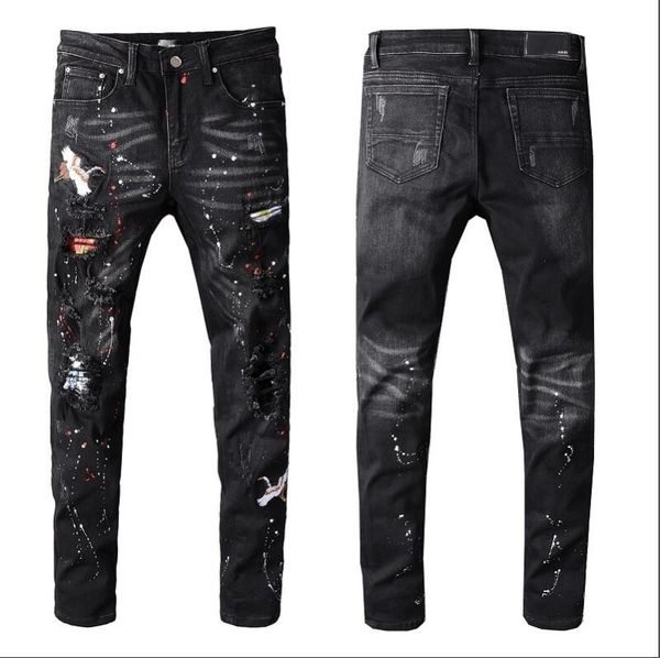 

2020 new arrival men designer jeans denim embroidery pants 40size 28-40 26, Blue