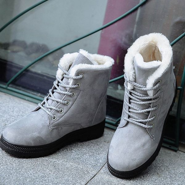 

winter snow boots women's warm short boots flat cotton, Black