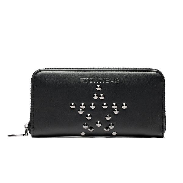 

fashion five-star clutch new personality rivet wallet, Red;black