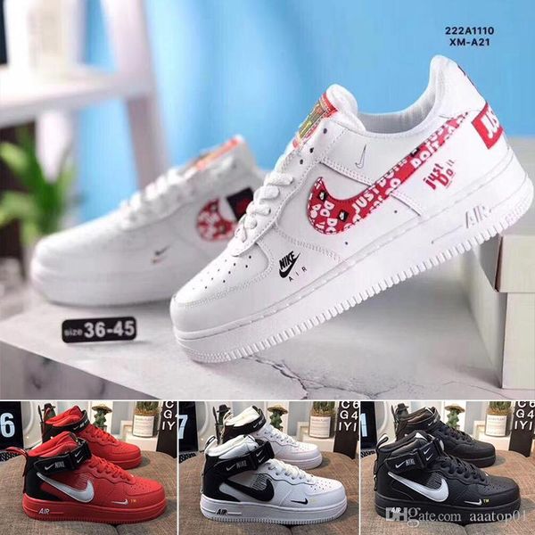 

new white x 1 low forces mca university blue 2019 mens running shoes sports fashion designers sneakers air one des chaussures off shoe cty