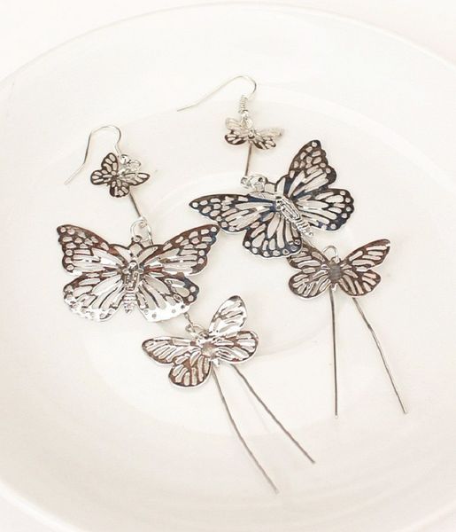 

fashion new zinc alloy selling rock exaggerated hollow butterfly earrings for women e90, Golden