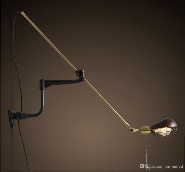 

промышленные светодиодные настенные светильники старинный настенный светильник складной верхний железный абажур внутреннее освещение настенн