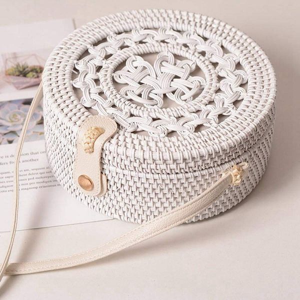 

auau-bali round rattan crossbody bag for women handmade women hollow rattan handbag mori straw purse