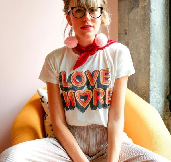 

summer love more letters sweet style casual white tshirts vintage 80s 90s graphic cotton tees plus size ins fashion tshirt women